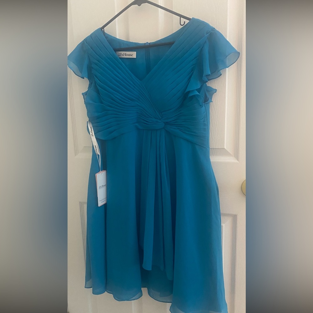 NWT JJ’s House Teal, Flutter Sleeve Dress size 10 - Picture 7 of 8
